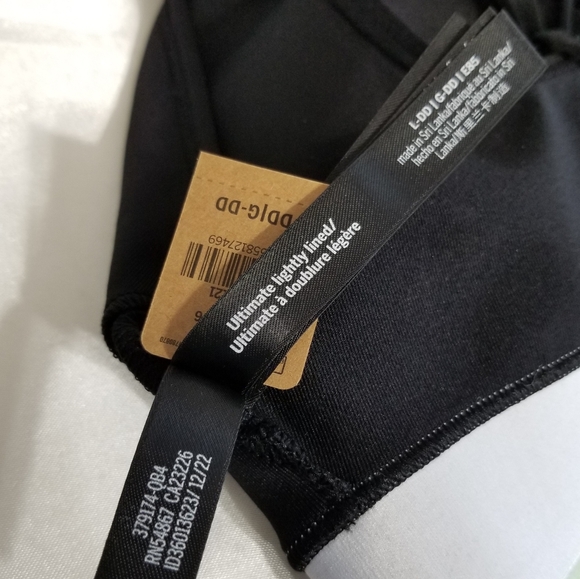 PINK Victoria's Secret Black Ultimate Sports Bra Strappy Bralette Logo New Large - Picture 12 of 16